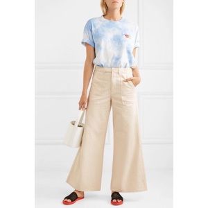 White Cream 90s Style Vintage Wide Leg Jeans by Ganni